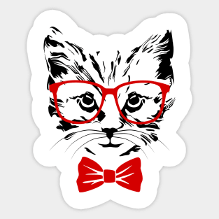 Hipster cat Sticker